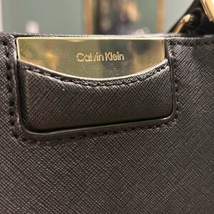 Calvin Klein black leather shoulder bag